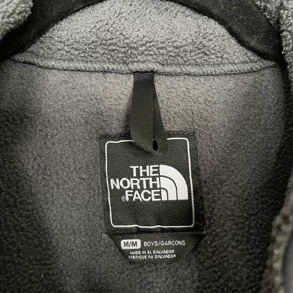 The North Face Boys Denali Fleece Jacket Gray Black Colorblock Medium M Full Zip - Picture 9 of 13